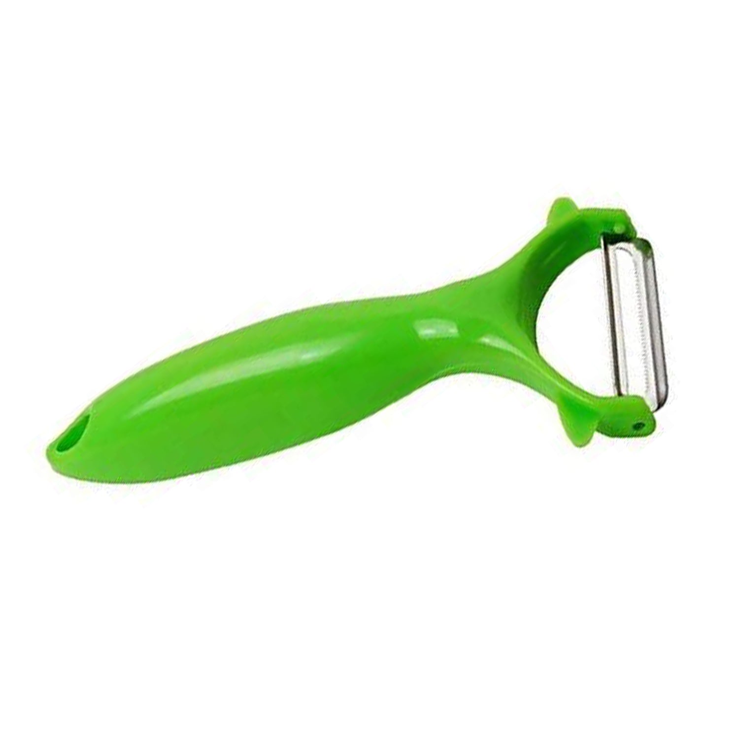 Stainless steel vegetable and fruit peeler for efficient peeling with a sharp blade. Stainless steel vegetable and fruit peeler for efficient peeling with a sharp blade.
